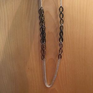 Long mixed metal necklace